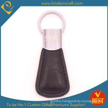 Wholesale High Quality Customized Laser Logo Personalized Leather Keychain with Big Ring